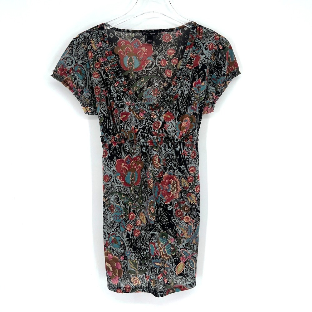 Vtg FANG Top Womens L‎ Babydoll Y2k Floral Grunge Forest Fairy Paisley 90s